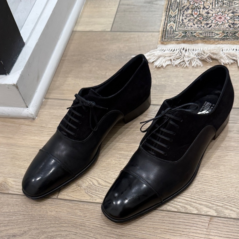 Salvatore Ferragamo Black Leather Oxfords